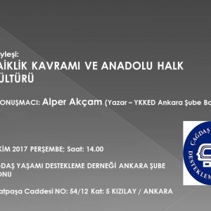 Söyleşi-Laiklik Kavramı ve Anadolu Halk Kültürü – Alper Akçam