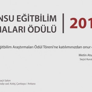 2018 Nafi Atuf Kansu Eğitbilim Ödülleri Sunulacak